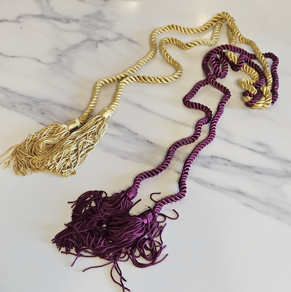 NEW - Gold and Maroon Curtain Tie Back Tassels